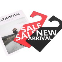 걸이식 단면 신상품 싸인물 행거 사인물 POP 사인 디스플레이용 의류 옷 가게 매장 백화점 SALE 고리형 사인걸이 안내 광고, NEW ARRIVAL (블랙)
