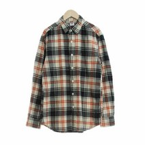 유니클로 베이지블랙 체크 면 포켓셔츠 공용 S [95] 0692