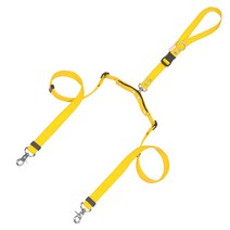 [패피퍼피] 강아지 소형견 중형견 꼬이지 않는 360도 회전 쌍리드줄, 옐로우