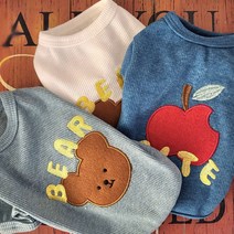 코코스튜디오 강아지옷 데일리 봄옷 애플베어 티셔츠, 코코 애플베어 티셔츠/블루