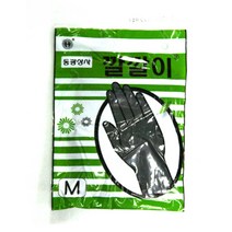 동광 깔깔이 라텍스 미용 검정 장갑 10개묶음, 1개, M