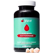 yuve vegan nattokinase 2000 fu 보충제 - 심혈관 건강 지원 - 고혈압 보조제 - 천연 혈액 희석제 - 낫토 추출물의 비 gmo 효소 - 글루텐 프리 k