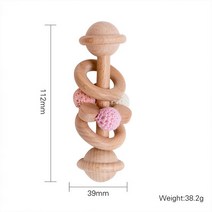 아기 체육관 신생아 유아 놀이 놀이방 매트 베이비 장난감 1pc Teether 나무 음악 딸랑이 BPA 반지 설치류 실리콘 구슬 교육 몬테소리 완구 어린이, [22] pink