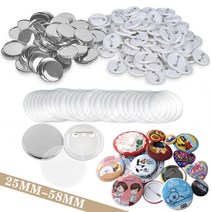 뱃지만들기 뱃지제작 뱃지재료 100/300/500Pcs 배지 버튼 부품 DIY 핀 세트 제조기 용품 프레스 기계 25/3, 01 100-PCS_04 44mm