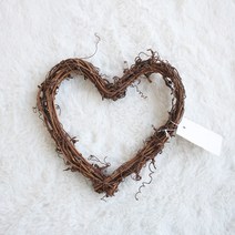 달리베리 브라운 내추럴 하트모양 미니 라탄 리스틀 소품 꽃수업