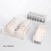 올리브엣 숨쉬는 패브릭 소프트 매쉬 칸막이 속옷정리함 옷장 서랍장 드레스룸 브라 양말 깔끔 정리, 11칸_화이트