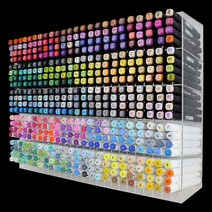 볼펜 꽂이 홀더 매대 팬시점 문구점 수납장 아크릴, 플랫 인서트 4레이어 64셀 투명 256개 수용 가능