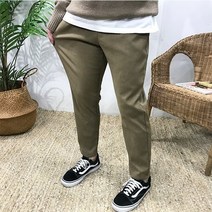 이루네 남자 겨울 세미와이드 기모 융스판 면바지