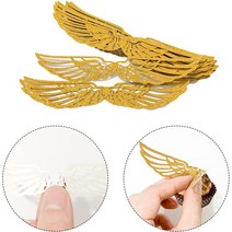 미국직구 150피스 마법사 파티 초콜릿 장식 속이 빈 날개 컵케이크 토퍼 골드 초콜릿 케이크 날개 장식 컵케이크 토퍼 생일 테마 파티 케이크 초콜릿 장식, 상세참조, 수량