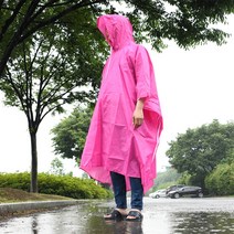 빅사이즈 판초우의 여성 남성 우비 판초의, 핑크