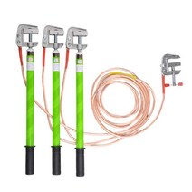 단락 접지 용구 고전압 클램프 접지봉 와이어 세트 선, 1m 스틱3개