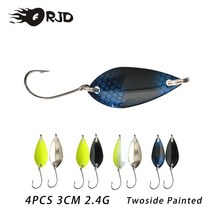 낚시 미끼 에기 Topline 송어 루어 금속 워블러 트루이트 스푼 인공 태클 도매, 4pcs 3cm 2.4g