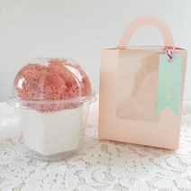 다있다잉 답례품 포장 선물 손잡이 투명창 상자 1구 머핀 박스, 분홍