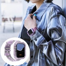 시스터즈 시스터즈 투명 컬러 캐주얼 스타일링 코디 워치줄 (8959553), 424445mm, 04.연보라