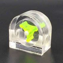 유량계 pc 수냉식 사무실 용 2 웨이 g14 스레드 쉬운 설치 광택 표면 3 임펠러 아크릴 표시기 홈 내구성, 녹색 반원