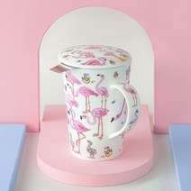 영국에서 수입된 Dannon DUNOON 본 차이나 찻잔 대용량 금색 머그컵 뚜껑 필터 버킷 데이지 양조, [04] 푸른등대 440ml