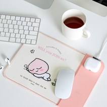 카카오프렌즈 데일리 라이언 어피치 듀얼 무선충전 마우스패드 300x220mm 어피치