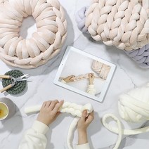 뜨개 만들기 핑거니팅 가방만들기 취미생활 심심할때 다양함 핸드메이드, 500g 스카이블루