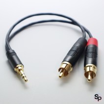 카나레 수제작 3.5 AUX - RCA 케이블 2채널 Y잭 턴테이블 스피커 연결 (길이선택), 2m