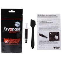 THERMAL GRIZZLY KRYONAUT 1G CPU 용 AMD INTEL 프로세서 방열판 팬 복합 냉각 열 페이스트 냉각기 그리스, 검정