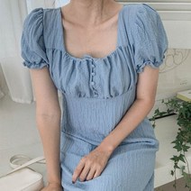 캣츠원피스 / 스퀘어넥 롱 퍼프원피스