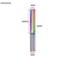 루터비트 목공 라우터 트리머 날1개 3.175mm 4mm 6mm 8mm 2 개의 플루트 스트레이트 슬롯 비트 우드 커터, 36 4x4x22x45  Colorful