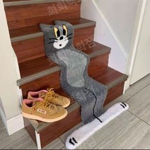 부드러운 푹신한 톰 러그 카페트 고양이 모양 캐시미어 계단 복도 미끄럼 방지