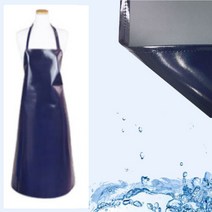 네이비 목걸이형 양면우레탄코팅 방수 주방앞치마 90cm 정육점 급식실 조리복 업소용 잔반처리
