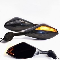 Evomosa 바이크 오토바이 LED 회전 신호 미러 통합 백미러 표시기 야마하 Yzf Fzr 600 1000 R1 R6 FZ1 FZ6