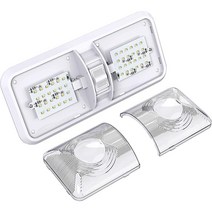 RV부품 1pcs 12v 48led rv led 조명 4500k 천장 고정 장치 캠핑카 트레일러 해양 더블 돔 조명 rv 지붕 조명 도매 빠른, 없음