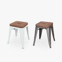 디자인체어 1092 티크원목 스툴 (2 color), 메탈