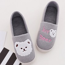 홈앨리스 조이베어 쿠션 덧신(고무바닥) 어린이집 유치원 선생님 덧신실내화 슬리퍼, 그레이