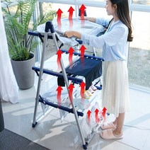 와이즌 50도 온열빨래건조대 드라이퀵 빨래냄새해결 운동화건조 OK, 3단_인디고, 1개, 3단