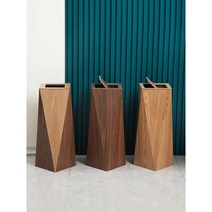 원목 쓰레기통 우드 휴지통 호텔 로비 고급 업소용, 월넛 오픈형 높이60cm