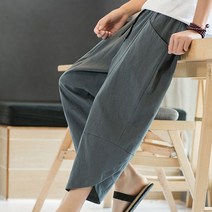 선빛 바이더 9부 바지 여름 린넨 고무줄 반바지