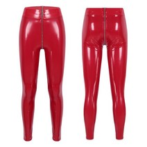 완전 쫀쫀여성용 페이턴트 가죽 스키니 팬츠 오토바이 광택 레깅스 슬림핏 레이브 페스티벌 클럽웨어 지
