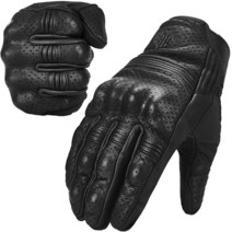 ILM Goatskin 가죽 오토바이 모터바이크 파워스포츠 레이싱 장갑 터치스크린 남성 및 여성용 모델 DN01(S 블랙 비천공)154061, XL, DN01-Black-Perforated
