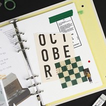 페이퍼리안 마이 에디션 6공 리필 내지 A5 다이어리 꾸미기 편집, 01 먼슬리플랜