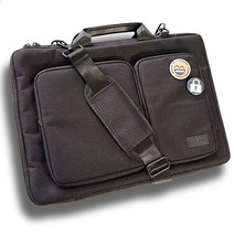 McEDA Point 멀티 포켓 크로스 노트북 가방, 블랙