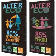 ALTER ECO 알테리코 페루 공정 무역 80% 다크 초콜릿 바 + 85% 다크 초콜릿 바 초코바 과일향 100g x 2개입 200g 2팩