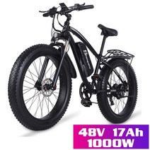 리튬 배터리 전원 보조 전기 자동차 긴 배터리 수명 성인용 산악 오프로드 전기 자전거 26 인치 타이어 48V 1000W, 2.Black  48V1000W17AH