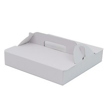 크라운포장 손잡이형 무지 화이트(W) 피자박스 9인치(255 X 255 X 50mm) 30개입 포장 음식 단상자 식품 패키지 용기