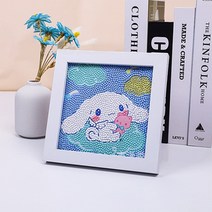 Tscorp 산리오 보석십자수 세트 시나모롤 캐릭터 쿠빅 DIY 만들기, 시나모롤G18*18cm