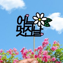 빅토리아데코 새해토퍼 크리스마스 신혼 가족 여행토퍼 피켓 투명 부채토퍼 케이크토퍼 메세지픽 제작, 1개, 여행토퍼_A-305-2-어느멋진날(색지작업)