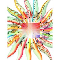 에기 오징어 후크 바다 낚시 빛나는새우, (5호 컬러) 3.0호 인조목새우