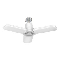 천정선풍기 천장 씰링팬 조명 우드 업소용 40W 슈퍼 밝은 LED 전구 산업 E27 팬 차고 빛 Deformable 접는 램프 워크샵 홈, [01] white light