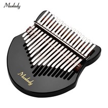 Muslady 캐리 가방 뮤지컬 참고 스티커 튜닝 해머 청소 천 악보와 귀여운 여우 모양의 17 키 칼 림바 엄지 손가락 피아노 아크릴 재질, Black