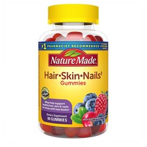 Nature Made 네이처메이드 헤어 스킨 네일 구미 비오틴 Biotin 2500mcg 카나우바왁스 90정 1개