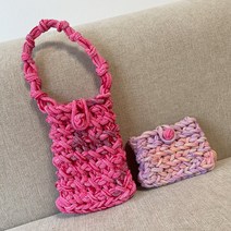 재활용 아기 양말목 공예 랜덤 컬러 업사이클링 손 지갑 가방 만들기 DIY 키트 (5개 세트), 5개