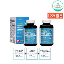 우리가족 눈건강 루테인 오메가3 12개월분_마켓몽, 1250mg/180캡슐X2